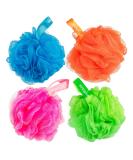 Multi-Colored Luffa Bath Sponges (4-Pack) - Natural Shower Scrubber & Exfoliating Bathing Sponges for Body Care - Buy Online on GoSupps.com