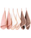 Phogary Microfiber Make-Up Towels - 6 Pack Washable Facial Cleaning Cloths (30x30cm Brown) for Gentle Makeup Removal - Buy Online on GoSupps.com