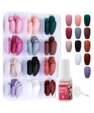 288PCS Matte Press on Nails Acrylic Short Fake Nails - 12 Packs Medium Length Full Cover Ballerina Coffin Nails with Nail Tips Glue - 12 Color False Nails for Nail Art DIY - Buy Online on GoSupps.com