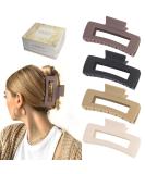 Aimike 4 pieces of hair clip tall 11 cm plastic slipproof hair clip women hair with strong hold large hair clips hair styling accessories for women girls thick and thin hair matt pattern 1 - Buy Online on GoSupps.com