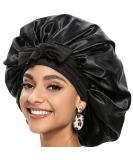Satin Silk Bonnet for Sleeping | Prevent Hair Frizz | Soft Elastic Hair Wrap for Women | Curly, Black, Blond Hair | Sleep Cover with Bow Tie - Buy Online on GoSupps.com