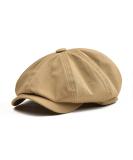 BOTVELA Men's 100% Cotton Newsboy Flat Cap in Khaki - Size 7 3/8 - Buy Online on GoSupps.com