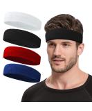 Sweatbands Headband for Men & Women - Moisture Wicking Athletic Towel for Running, Cycling, Yoga & Spa - 4 Pack - Buy Online on GoSupps.com