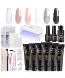 Mobray Poly Nail Extension Gel Kit - 6 Colors Nail Lamp & Tools for Beginners - Ideal DIY Gift - Buy Online on GoSupps.com