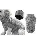 Shop Cozy Dog Roll Collar Knitting Sweater - Winter Coat for Small Medium & Large Dogs - Gray Size S - Buy Online on GoSupps.com