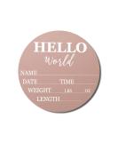 Hickory Hollow Designs Baby Announcement Sign - Hello World Birch Wood Nursery Decor for Newborn Boys & Girls - 6 Circle Board (Pink) Photo Prop - Buy Online on GoSupps.com