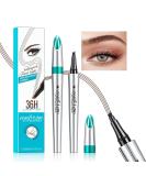 Microblading Eyebrow Pen - Premium 4-Prong Applicator | Long-Lasting Smudge-Proof Dark Brown Eyebrow Pencil for Natural Brows - International Shipping Available - Buy Online on GoSupps.com