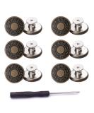 12 Pcs Button for Sewing Metal Jeans ,ICEYLI 17 mm No-Sew Nailess Removable Metal Jeans Buttons Replacement Repair Combo Thread Rivets and Screwdrivers - Buy Online on GoSupps.com