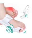 Bunion Corrector for Men & Women - Big Toe Relief Brace with Anti-Slip Heel Strap | Adjustable One Size (White & Green - Buy Online on GoSupps.com