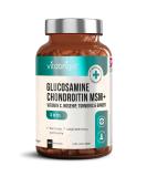 Glucosamine Chondroitin MSM Joint Care Supplement with Turmeric, Vitamin C, Ginger & Rosehip - 180 Capsules - High Strength Formula - Made in UK - VitaBright - Buy Online on GoSupps.com