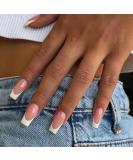 24Pcs Medium Nude Pink French Press on Nails - Full Cover False Nails for Daily Wear | Nail Art Manicure Decoration - Style 6 - Buy Online on GoSupps.com