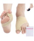 360 RELIEF Silicone Bunion Corrector - Big Toe Separator & Pain Relief | Beige Large Pair + Mesh Laundry Bag - Buy Online on GoSupps.com