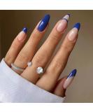 BABALAL Almond Press on Nails - Nude Glossy Medium Length 24Pcs Stiletto Acrylic Fake Nails - Blue French Glue on Nails NAILG-01 - Buy Online on GoSupps.com
