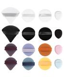 UFRITAN 16 Pieces Powder Puff Set - Soft Velour Makeup Tool for Loose Powder Foundation & Mineral Powder - Triangle & Round Shape with Ribbon Strap - Buy Online on GoSupps.com