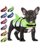 Alagirls Ripstop Shark Dog Life Jacket - Adjustable High Buoyancy Flotation Vest for Small Dogs (XS 33-43cm) - Pet Rescue Coat in Green/Gray - Buy Online on GoSupps.com