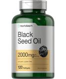 Black Seed Oil 2000mg | 120 Softgel Capsules | Cold Pressed Nigella Sativa Pills | Non-GMO, Gluten Free | by Horbaach - Buy Online on GoSupps.com