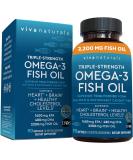 Viva Naturals Omega 3 Fish Oil - 90 Softgels | High Potency Omega-3 Supplement - Buy Online on GoSupps.com