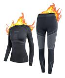 Nooyme thermal underwear women breathable and thermal wash set functional wash women anti-bacterial and flexible ski underwear women warm underwear for at home and sport in autumn winter m black gray - Buy Online on GoSupps.com