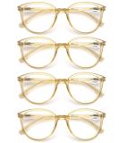 MODFANS Set of 4 Round Reading Glasses for Men & Women - Stylish Comfortable +1.00 Yellow Reading Aids - Buy Online on GoSupps.com