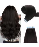 Yilite tape extensions real hair natural black 35cm 20 pieces 40g tape in extensions real hair invisible silky straight skin weft tape in naturally extensions (35cm #1b natural black) 35cm #1b off black - Buy Online on GoSupps.com