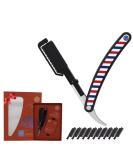 Homie Patented Straight Edge Razor for Men - Close Shave with 11 Disposable Blades Safety Lock & Easy Replacement | Premium Quality Barber Black Razor - Buy Online on GoSupps.com