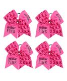 Set of 4 Subesty 7Large Breast Cancer Awareness Girls Cheerleader Hair Bows - Elastic Ponytail Holders for Cheerleader Girls - Ribbon Cheerleader Hair Bow Set - Buy Online on GoSupps.com