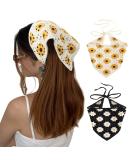 Daisy Crochet Bandana Head Kerchief Hair Scarf 2Pcs for Women and Girls - Buy Online on GoSupps.com