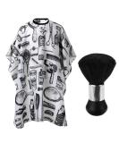 Borogo Waterproof Barber Cape - Professional Hair Cutting Apron with Snap Closure | White & Black - Buy Online on GoSupps.com