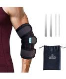WILD+ Adjustable Elbow Support Brace with 4 Removable Splints | Compression Sleeve for Tennis Elbow, Tendonitis, Golfers | One Size Fits Men and Women - Buy Online on GoSupps.com
