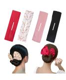 Qazuwa Magic Hair Node - French Twist Bun Maker | 4-Piece Donut Hair Dutt Set for Thick & Long Hair - Available in Red Black Pink White - Buy Online on GoSupps.com