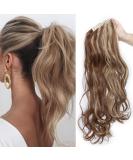 SEGO Ponytail Extension - Heat-Resistant Hair Piece with Butterfly Clip | Natural Look in Corrugated Bright Brown & Ash Blond - 61cm/60cm - Buy Online on GoSupps.com