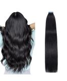 AGMITY Tape in Hair Extensions Human Hair Jet Black 24 inches 50g/pack 20pcs Invisible Straight Seamless Skin Weft Tape in Extensions Remy Human Hair(24 inches #1 Jet Black) 24 inch #1 Jet Black - Buy Online on GoSupps.com