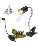 Adjustable Reptile Heat Lamp with Clamp | UVA/UVB Light Bulb Included | Dimmable Switch | 25W/50W | Ideal for Aquariums | 360 Rotatable Clip - Buy Online on GoSupps.com