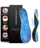 NASA Grade Plantar Fasciitis Insoles - High Arch Support for Men and Women - Relief from Flat Foot Pain - Orthotic Inserts for Work and Standing - Blue - Size M - Buy Online on GoSupps.com