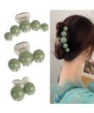3 Pack Green Pearl Hair Claw Clips - Non-slip Hair Jaw Clips Set for Women and Girls - Decorative Hair Accessories in Big Medium Small Sizes - Green - Buy Online on GoSupps.com