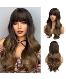 Oefei Ombre Brown Wig with Ponytail - Heat-Resistant Synthetic Hair for Women | Natural Look for Daily Party & Cosplay Wear - Buy Online on GoSupps.com