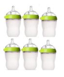 Comotomo Natural Feel 8oz. Bottle 6 Pack - Green | BPA-Free Baby Bottles - Buy Online on GoSupps.com
