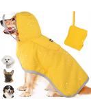 Shop Eyin Waterproof Dog Raincoat - Adjustable XXL Jacket for Large Dogs | Soft Lining Reflective Stripes Windproof & Lightweight - Buy Online on GoSupps.com