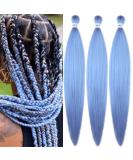 Baby Blue Braiding Hair Pre Stretched Kanekalon Prestretched Braiding Hair 26 Inch(Packs of 3) Baby Blue - Buy Online on GoSupps.com
