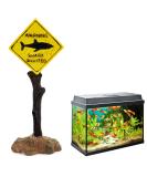 Funny Harz Hai-Warnschild Aquarium Decoration | Underwater Fish Tank Ornament | Unique C-yellow Decor for Aquatic Landscapes - Buy Online on GoSupps.com