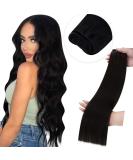LAAVOO TRESSE Real Hair Extensions - Black Sew-In #1 Remy Hair 100g 45cm for Smooth Hairstyles - Buy Online on GoSupps.com