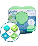 Cheeky Wipes Reusable Baby Wipe Kit - 25 Washable Bamboo Terry Cloth Wipes with Fresh and Mucky Soaking Boxes & Essential Oil Solutions - Bamboo (White) - Buy Online on GoSupps.com