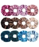 Senllori Women's Scrunchies - 12 Pack Classic Elastic Hair Ties Thick Soft Ponytail Holders Cute Color Hair Accessories - Buy Online on GoSupps.com
