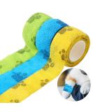 3-Piece Heart Pattern Vet Wrap Set - Self Adhesive Cohesive Bandage Tapes for Cats, Dogs, Horses - 1 x 177 Inch - Buy Online on GoSupps.com