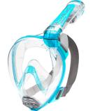 Cressi Adult Snorkeling Full Face Mask | Wide Clear View, Anti-Fog System | Duke Dry, Medium-Large Clear/Translucent Aquamarine - Buy Online on GoSupps.com