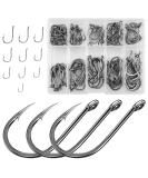 Jinlaili fishing hooks 100 pieces of carbon steel fishing hooks in 10 sizes fishing hooks with barren fishing hooks with eyelet fishing accessories with plastic box 3# - 12# - Buy Online on GoSupps.com