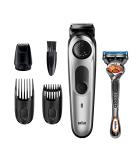 Braun Beard Trimmer & Hair Clippers Set for Men | Cordless Rechargeable Mini Foil Shaver & Gillette ProGlide Razor | 6 Piece Black/Silver Grooming Kit - Buy Online on GoSupps.com