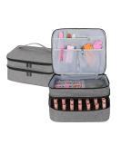KGMCARE Travel Nail Polish Organizer - Holds 42 Bottles - Large Capacity Double-Layer Carrying Case for Manicure Set - Portable Storage Bag in Gray - Buy Online on GoSupps.com