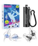 High Fidelity Concert Ear Plugs | 2 Pairs of Noise Reduction Ear Protection for Musicians | Light Blue & Black | Ideal for Concerts Festivals & Motorcycles - Buy Online on GoSupps.com