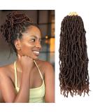 Ubeleco 18 Inch Soft Locs Crochet Hair | Ombre Natural Black Brown Pre-Looped Faux Locs | Synthetic Curly Wavy Locs Crochet Hair (Pack of 8) 1B/30 - Buy Online on GoSupps.com